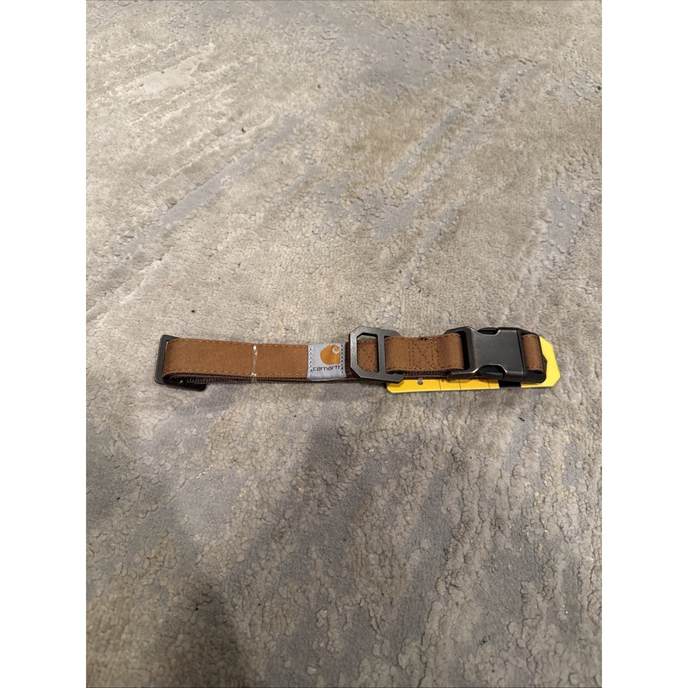 Carhartt Nylon Duck Dog Collar, Brown, LRG 18-26", NEW Reflective, Rain Defender